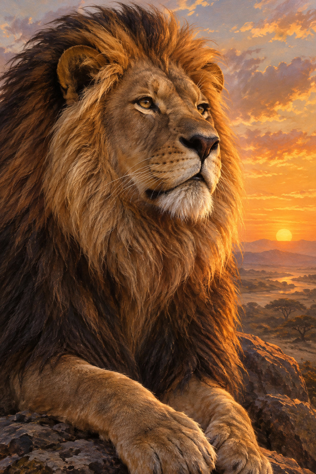 Lion at Dawn — original canvas artwork