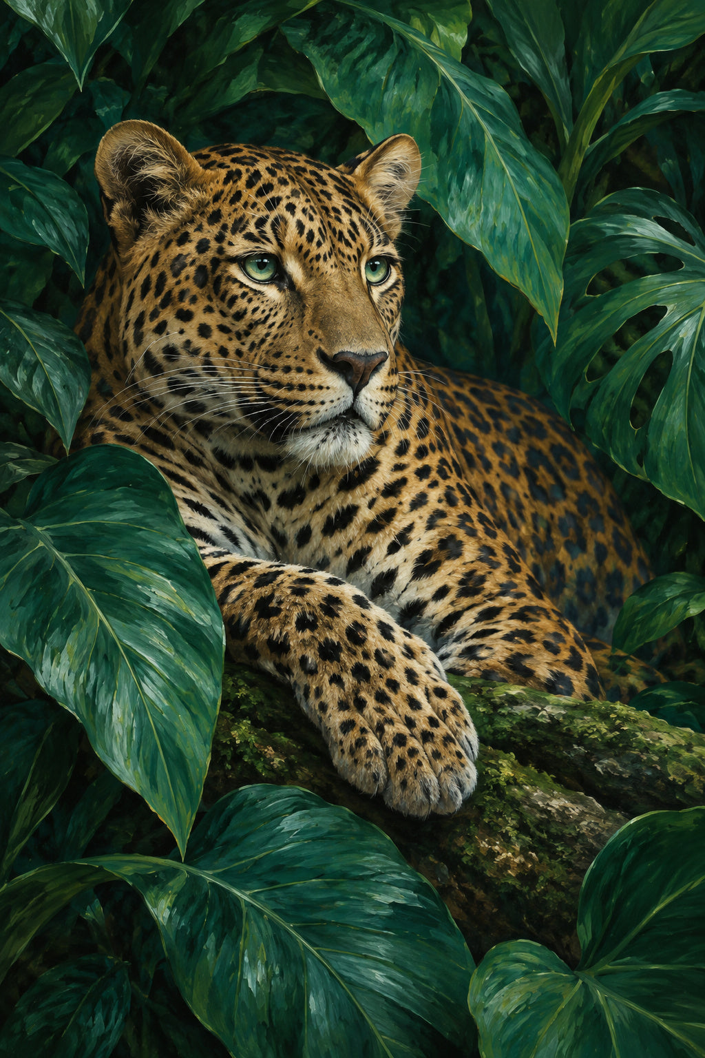 Emerald Leopard — original canvas artwork
