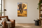 Elephant Walk in a reading corner — interior mockup with the complete original artwork