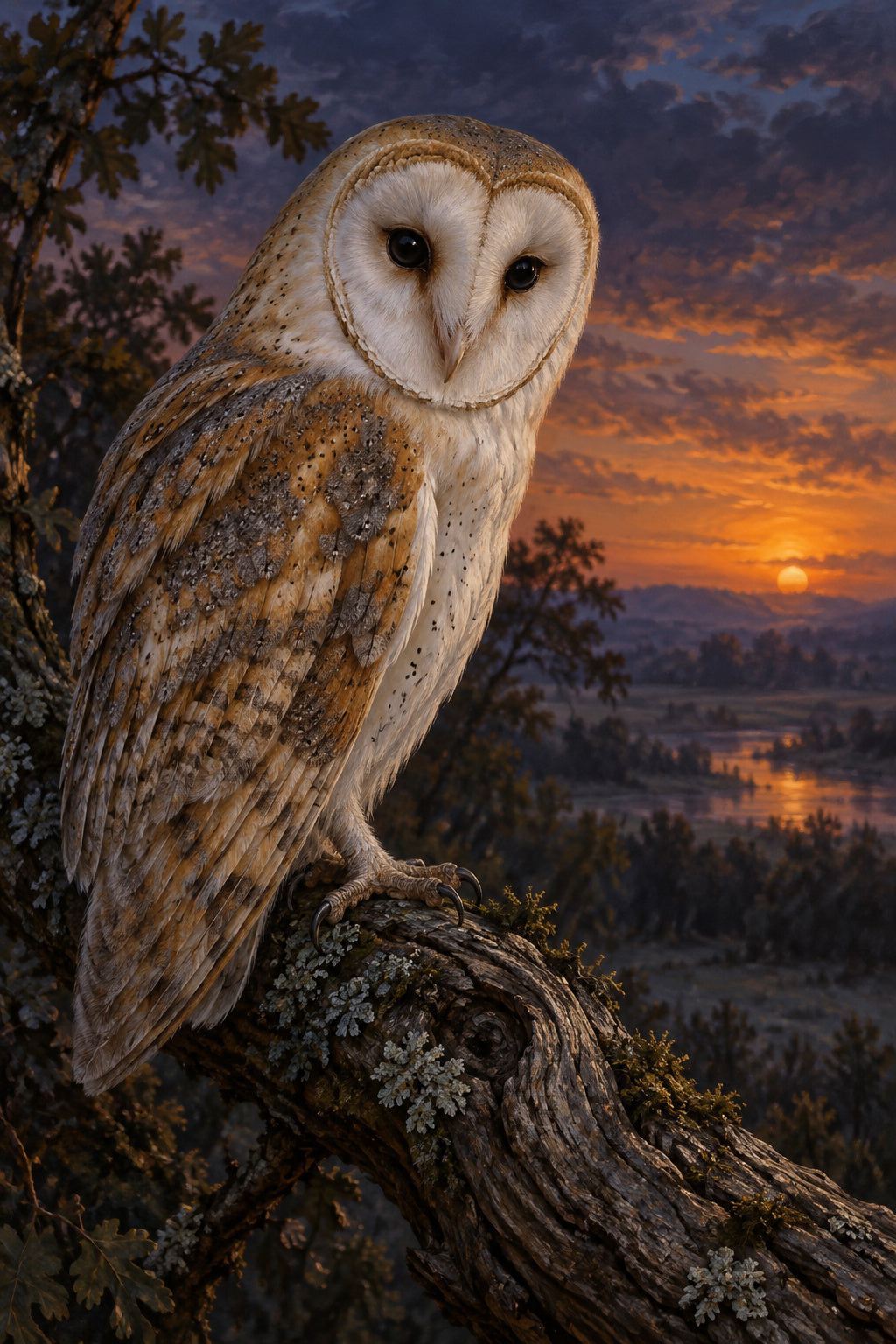 Owl at Dusk — original canvas artwork