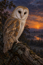 Owl at Dusk — original canvas artwork