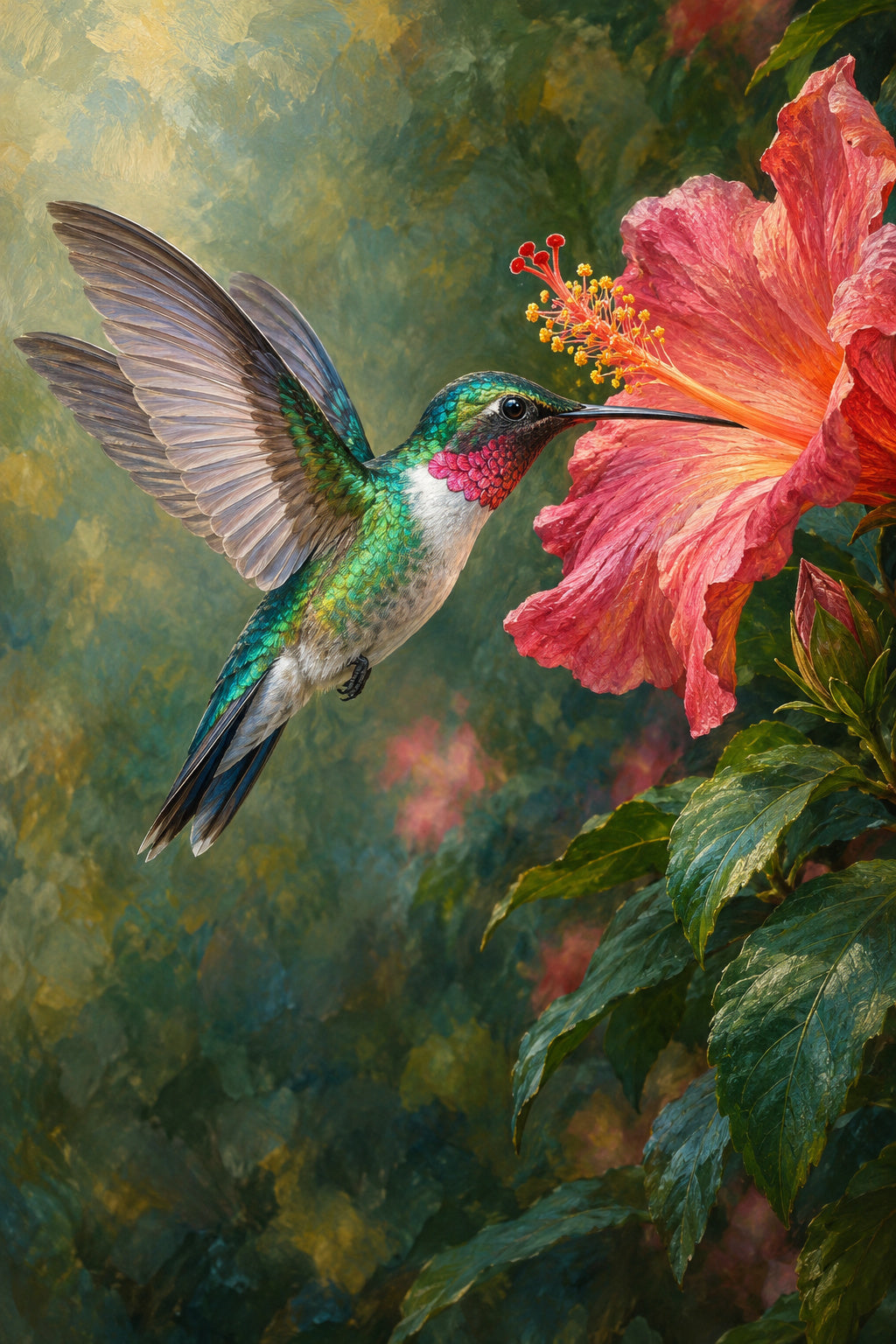 Hummingbird Jewel — original canvas artwork