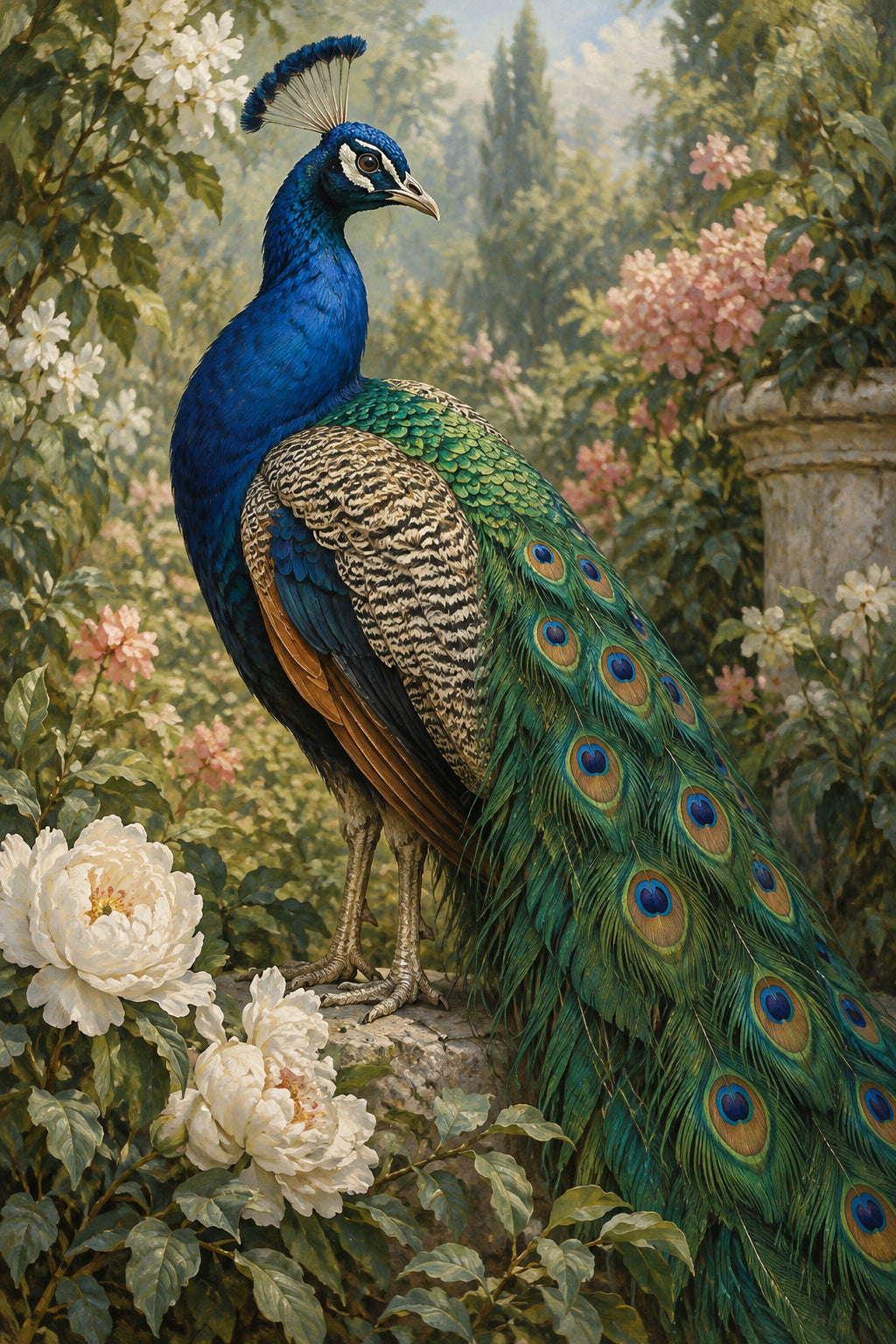 Peacock Garden — original canvas artwork
