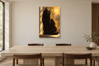 Black Cat Sun in a dining room — interior mockup with the complete original artwork