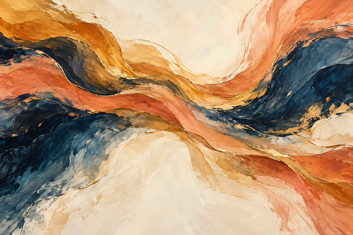 Amber Current — original horizontal canvas artwork