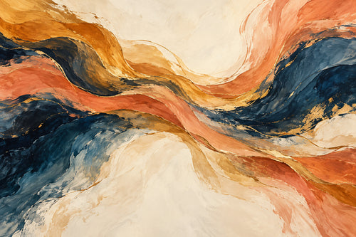 Amber Current — original horizontal canvas artwork