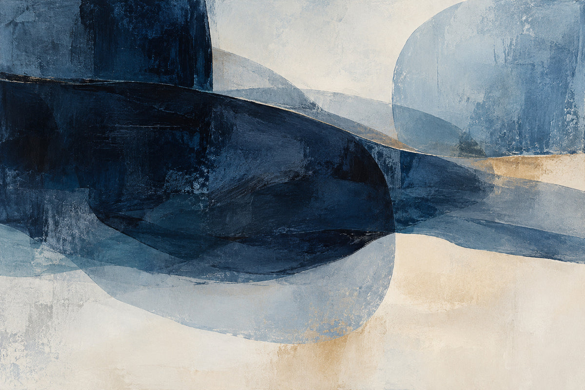 Indigo Drift — original horizontal canvas artwork