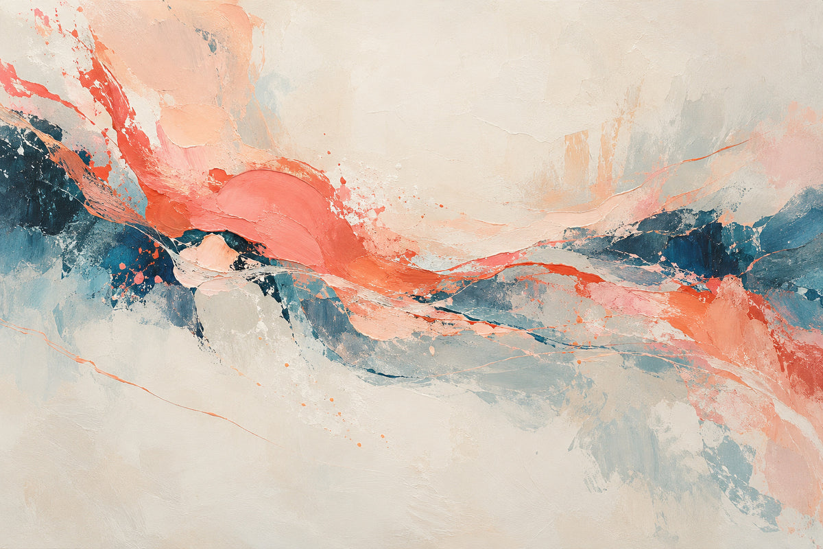 Coral Frequency — original horizontal canvas artwork