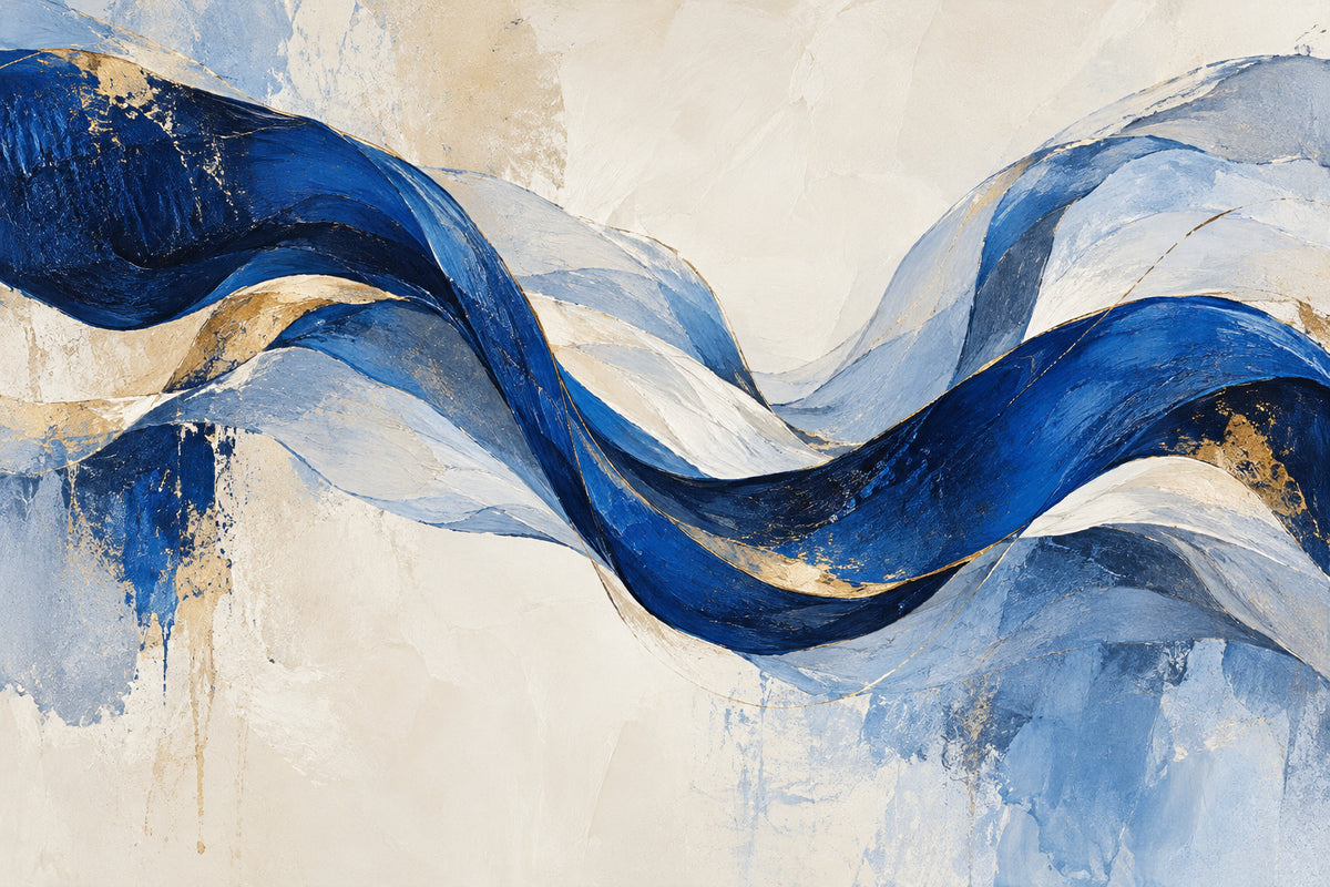 Cobalt Rhythm — original horizontal canvas artwork