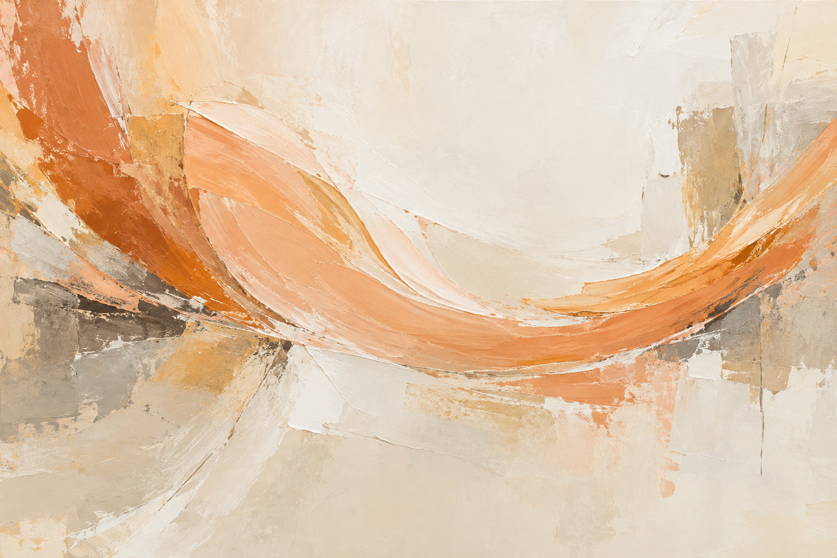 Apricot Arc — original horizontal canvas artwork