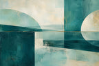 Teal Continuum — original horizontal canvas artwork
