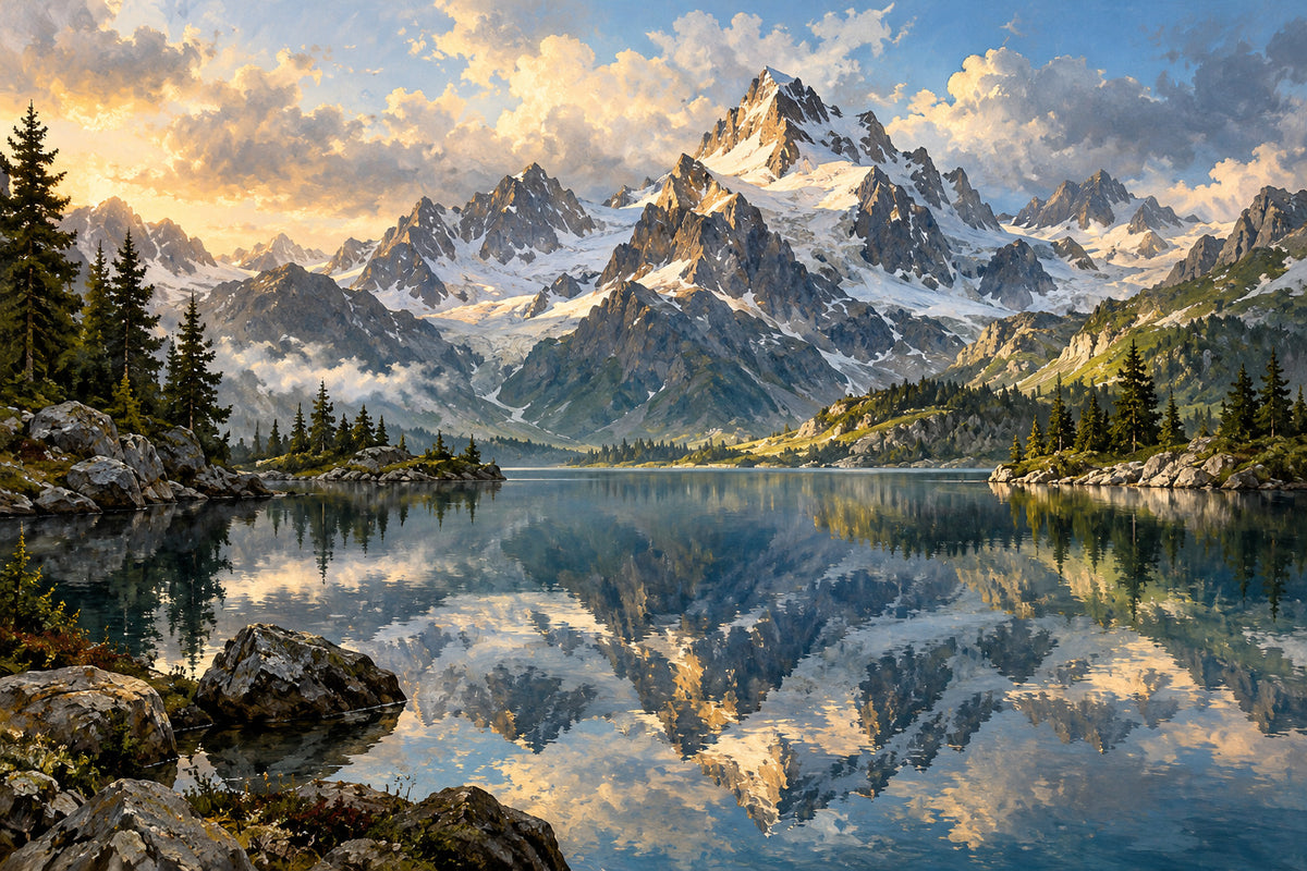 Alpine Mirror — original horizontal canvas artwork