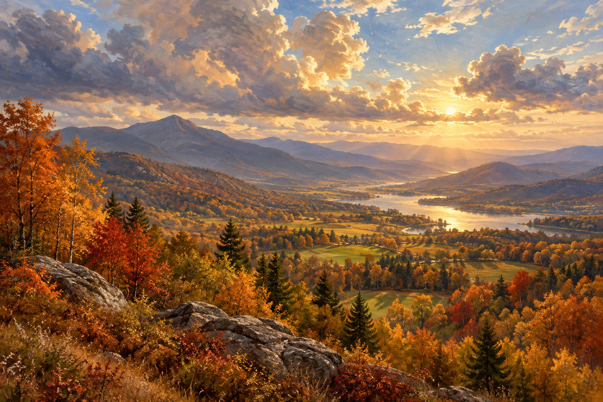Autumn Valley — original horizontal canvas artwork