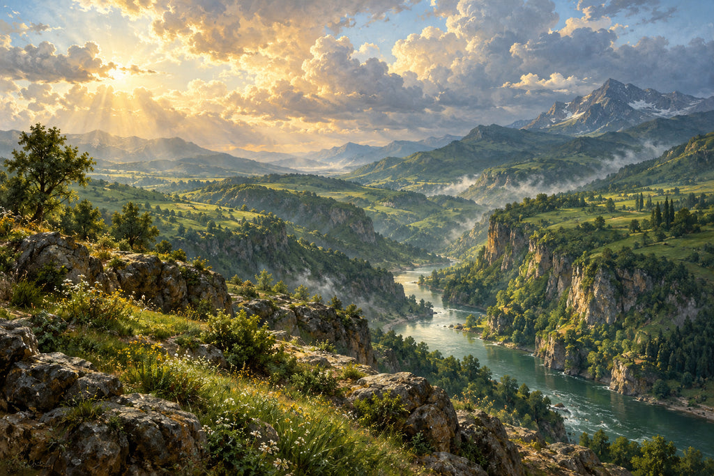 Emerald Gorge — original horizontal canvas artwork