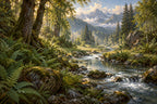 Fern River — original horizontal canvas artwork
