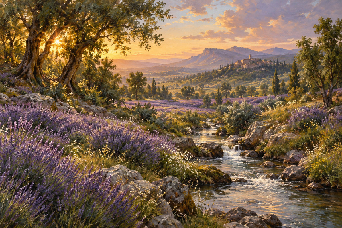 Lavender Fields — original horizontal canvas artwork