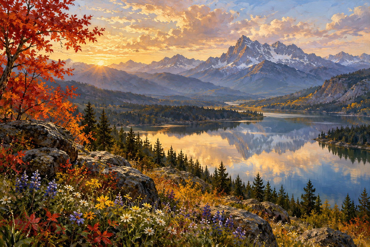 Maple Reflection — original horizontal canvas artwork