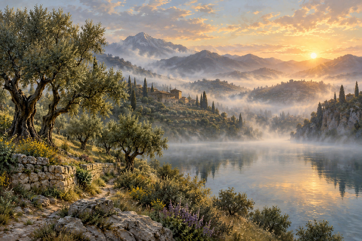 Olive Valley — original horizontal canvas artwork