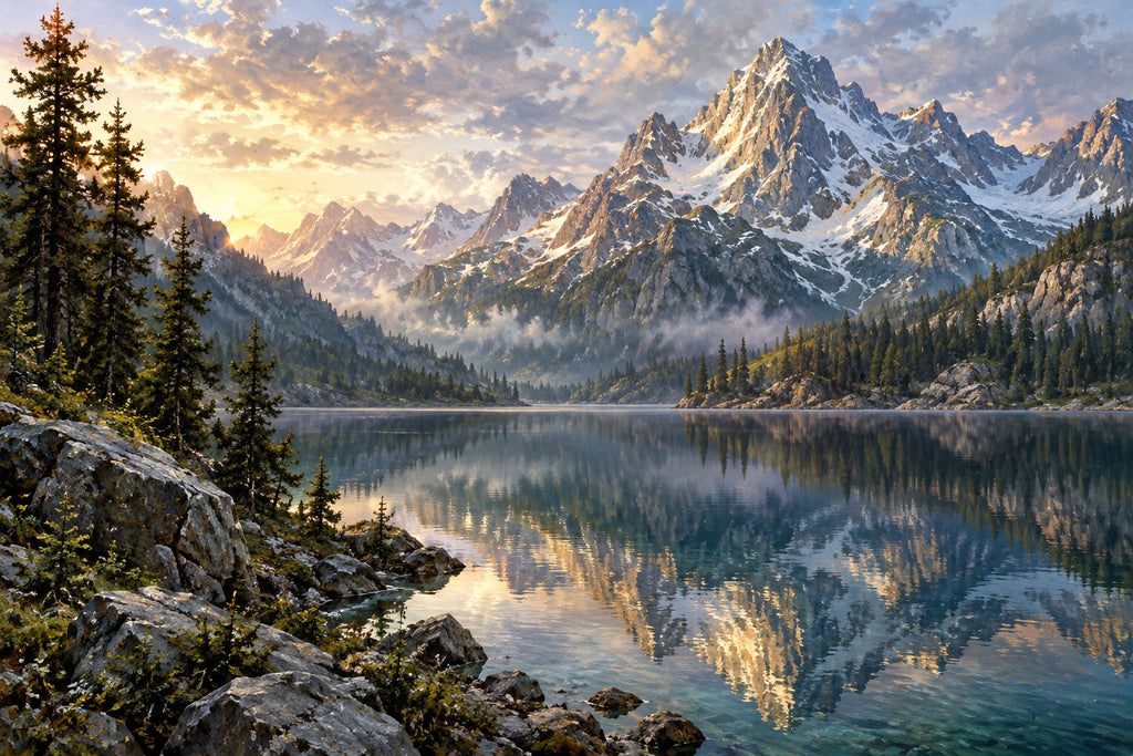 Pine Silence — original horizontal canvas artwork