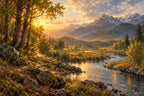 Riverbend Gold — original horizontal canvas artwork