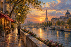 Paris Along The Seine — original horizontal canvas artwork
