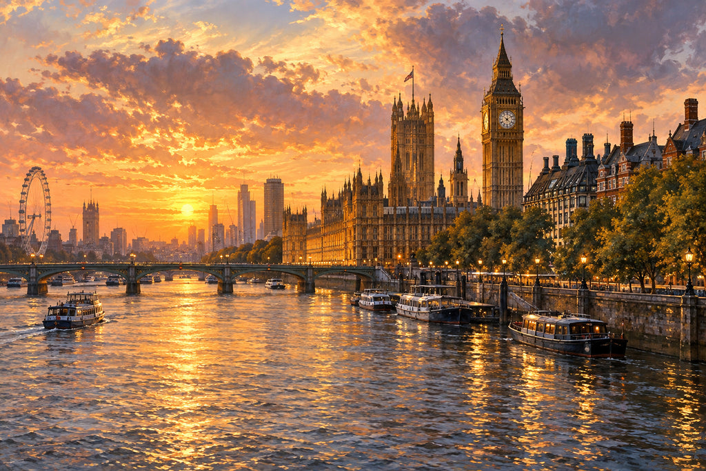 London River Light — original horizontal canvas artwork