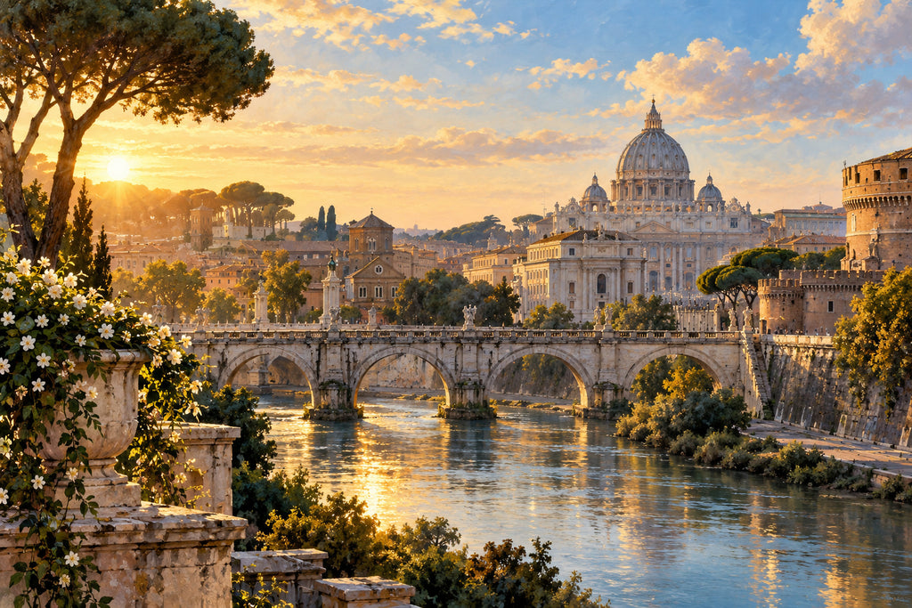 Rome Morning — original horizontal canvas artwork