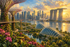 Singapore Garden City — original horizontal canvas artwork