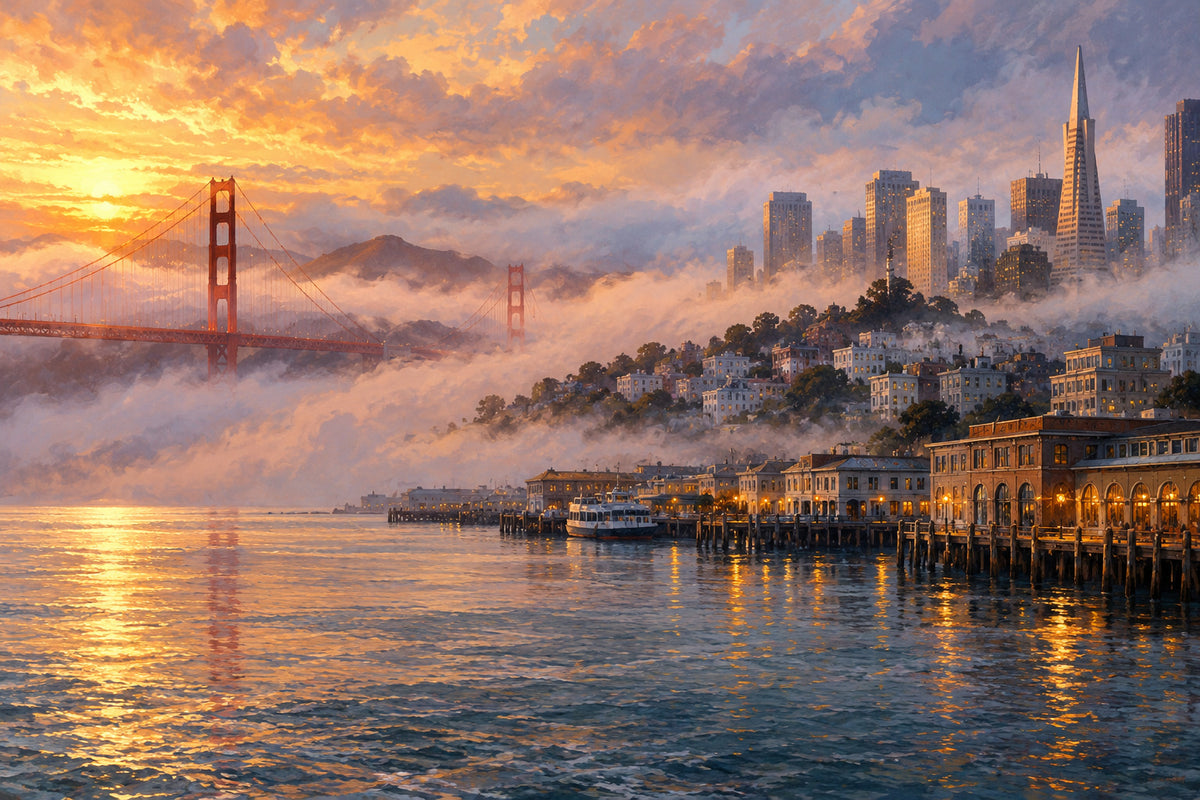San Francisco Fog — original horizontal canvas artwork