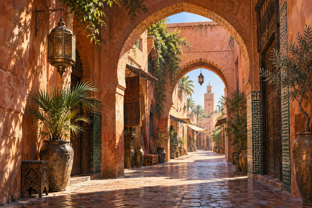 Marrakech Passage — original horizontal canvas artwork