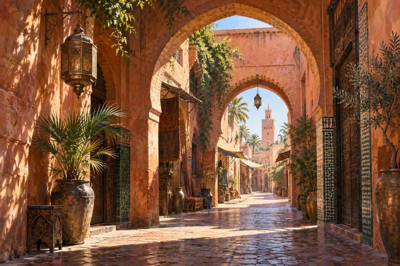 Marrakech Passage — original horizontal canvas artwork
