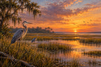 Herons At The Marsh — original horizontal canvas artwork