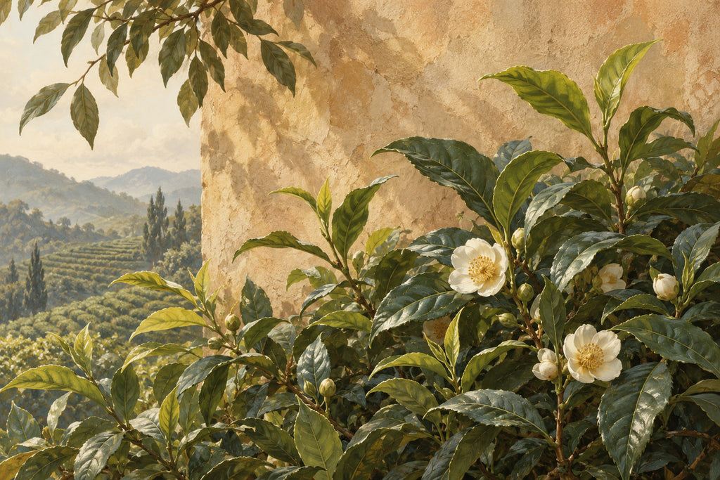 Tea Garden — original horizontal canvas artwork