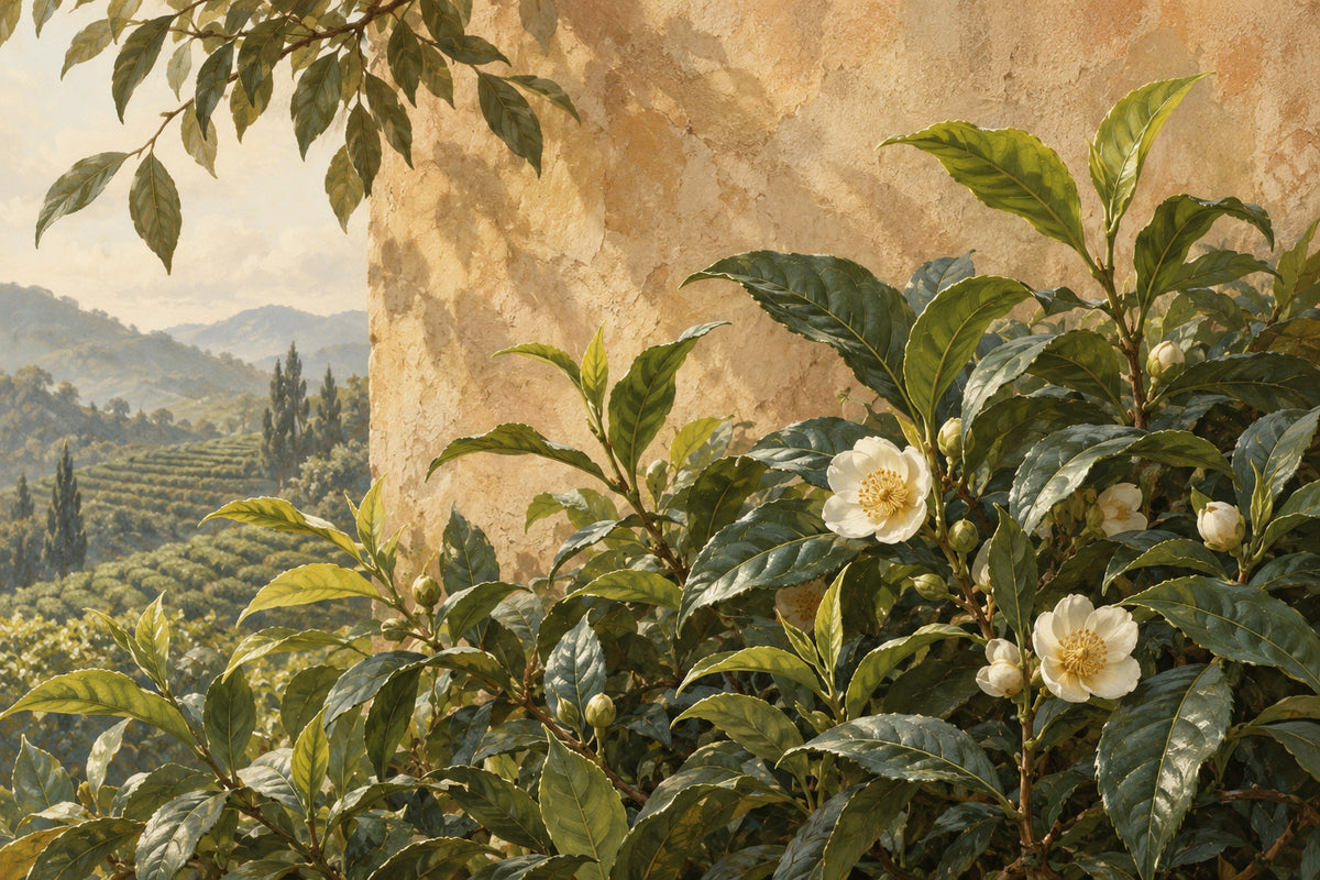 Tea Garden — original horizontal canvas artwork