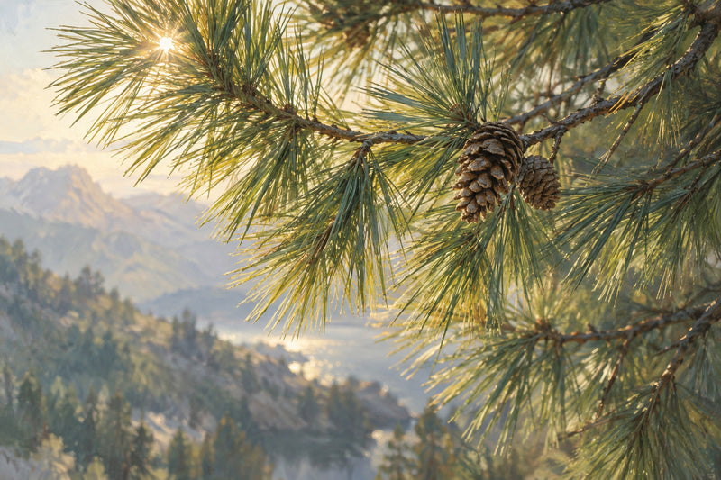Pine Needle Study — original horizontal canvas artwork