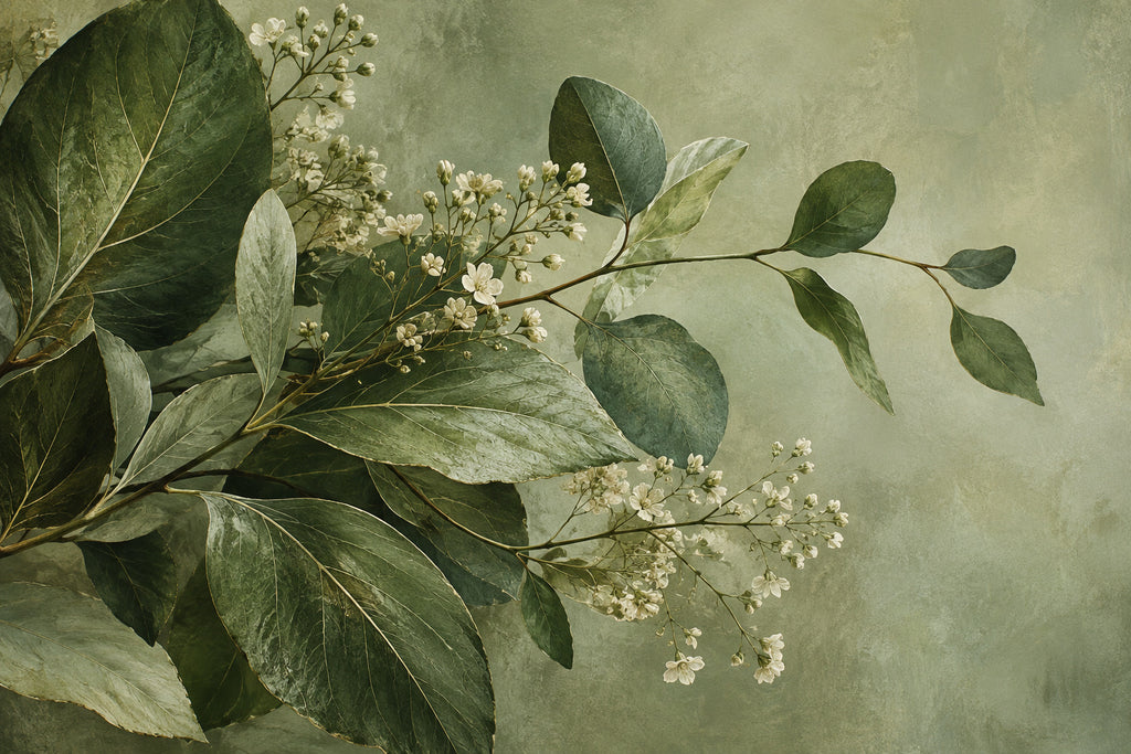 Herbarium Green — original horizontal canvas artwork