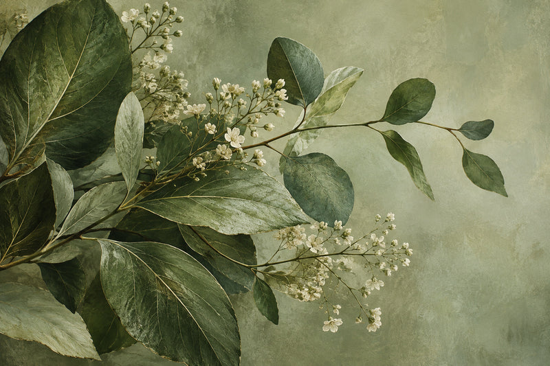 Herbarium Green — original horizontal canvas artwork
