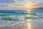 Seafoam Rhythm — original horizontal canvas artwork