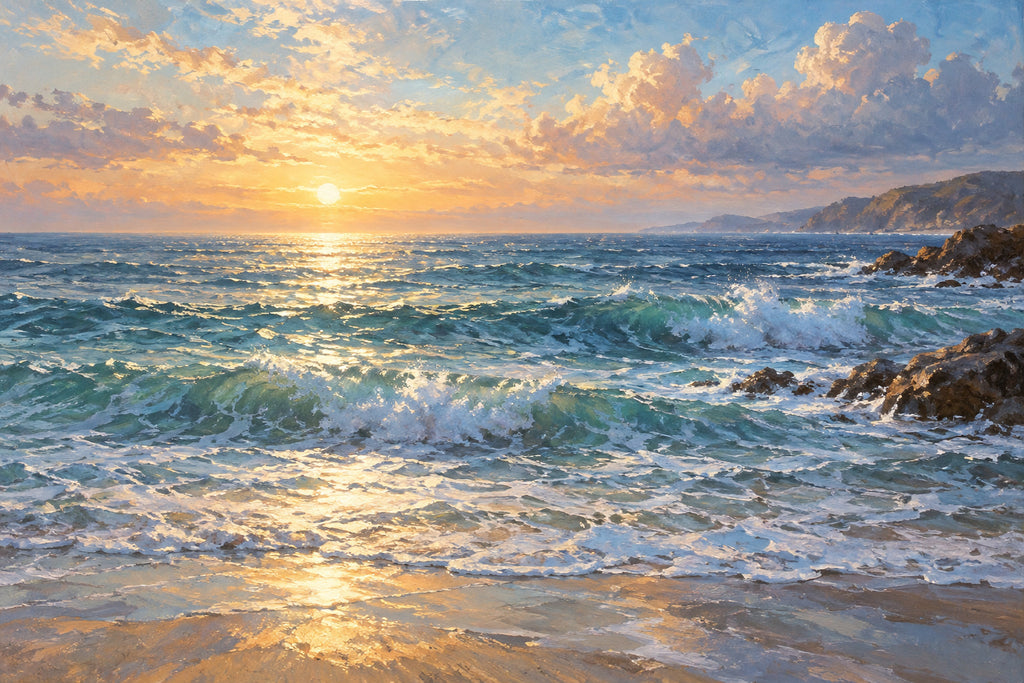 Saltwater Morning — original horizontal canvas artwork