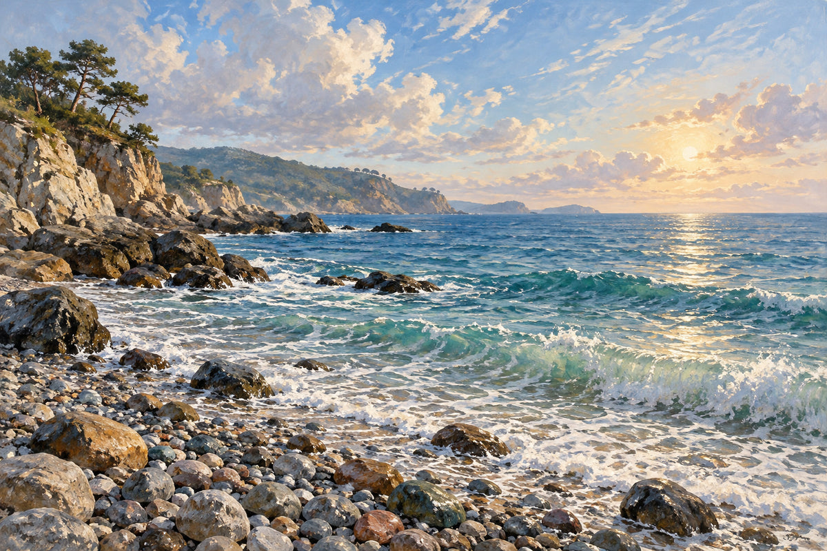 Pebble Cove — original horizontal canvas artwork