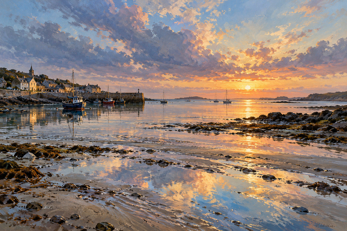Harbour Stillness — original horizontal canvas artwork