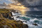 Storm Beyond Shore — original horizontal canvas artwork