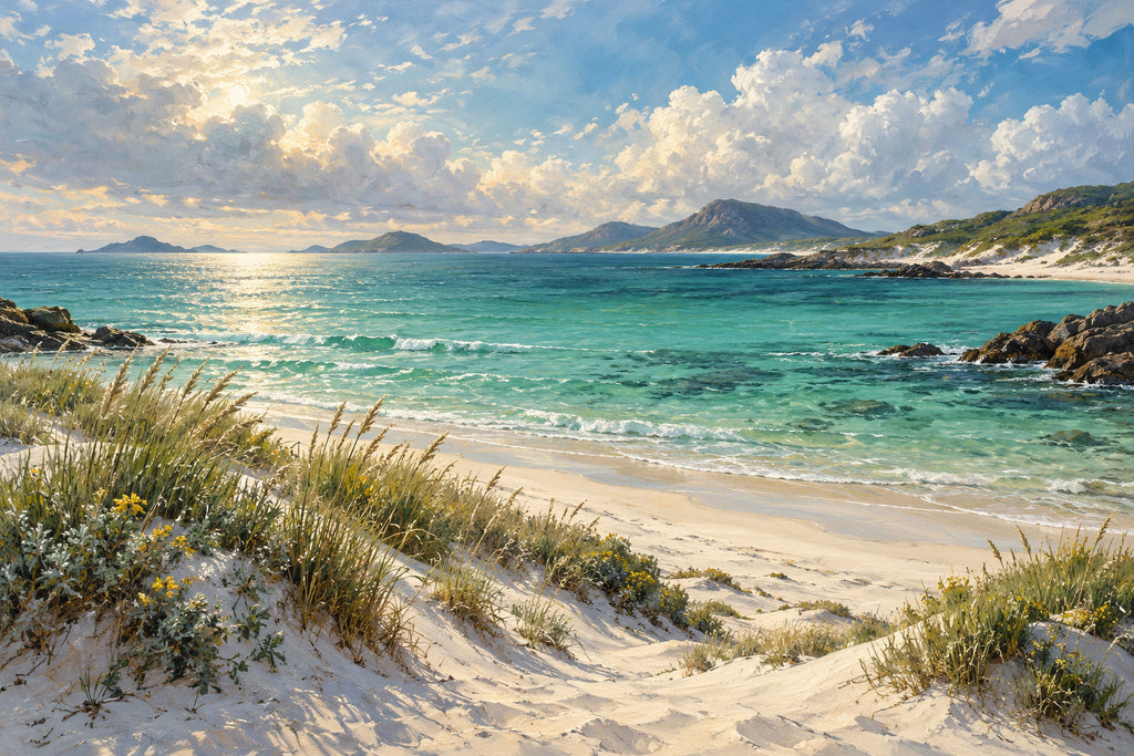 Lagoon Green — original horizontal canvas artwork