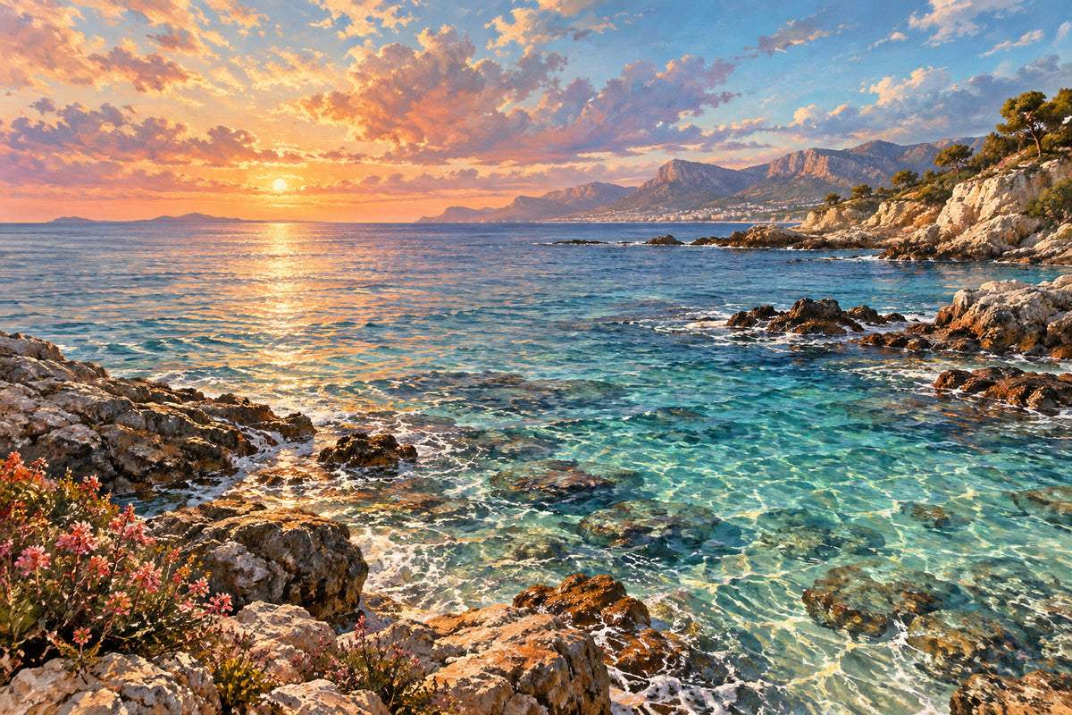 Coral Coast — original horizontal canvas artwork