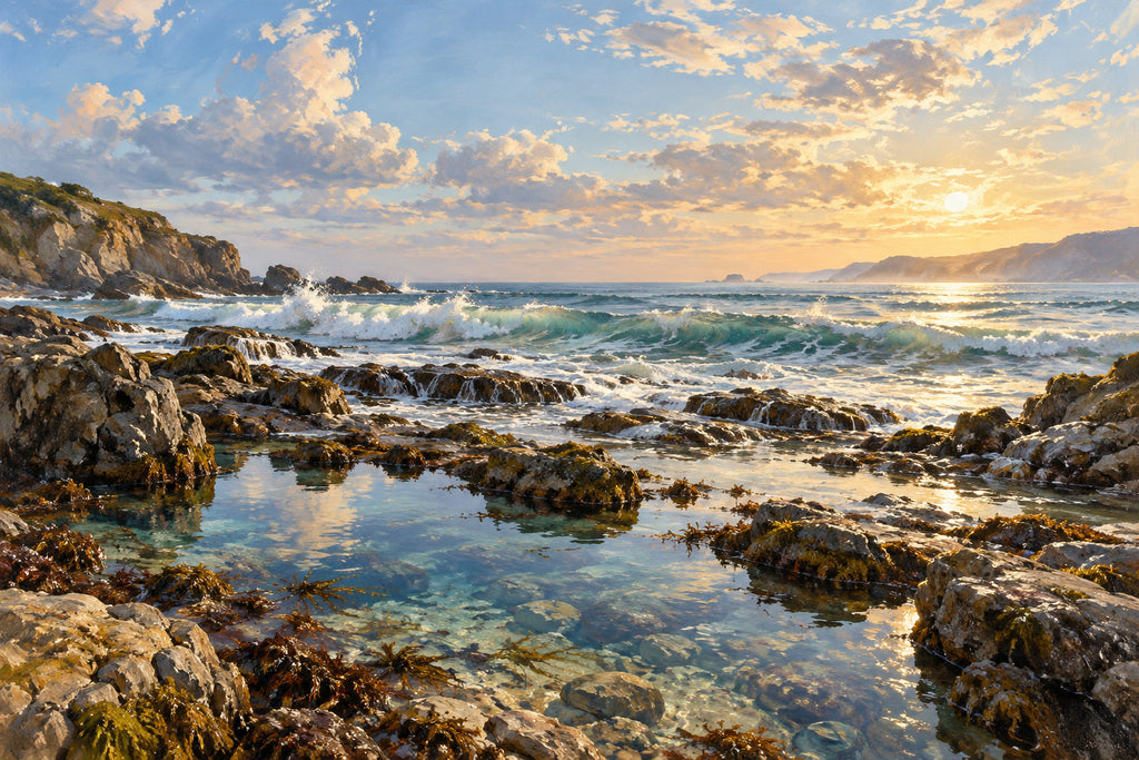Rockpool Light — original horizontal canvas artwork