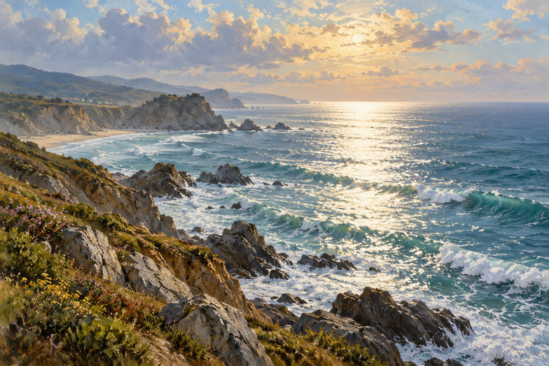 Silver Surf — original horizontal canvas artwork
