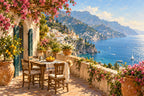 Amalfi Terrace — original horizontal canvas artwork