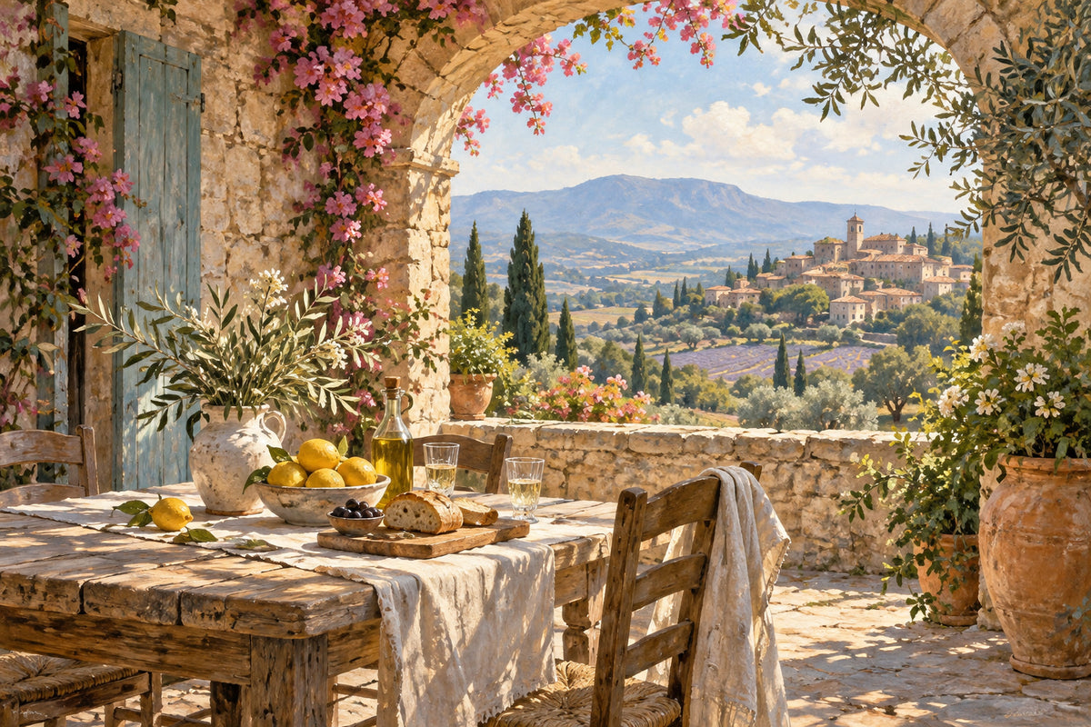 Provence Table — original horizontal canvas artwork