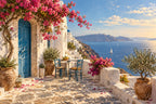 Greek Courtyard — original horizontal canvas artwork