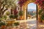Andalusian Patio — original horizontal canvas artwork